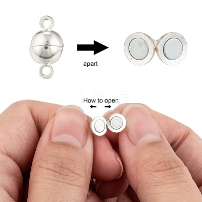 Brass Magnetic Clasps with Loops MC019-S-1