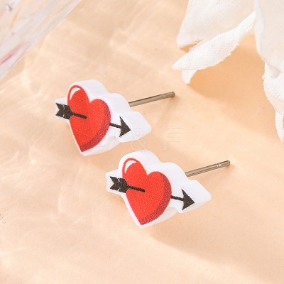 Wood Stud Earrings EJEW-M063-01A-1