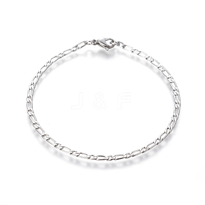 Tarnish Resistant 304 Stainless Steel Figaro Chain Bracelets BJEW-E369-05P-1