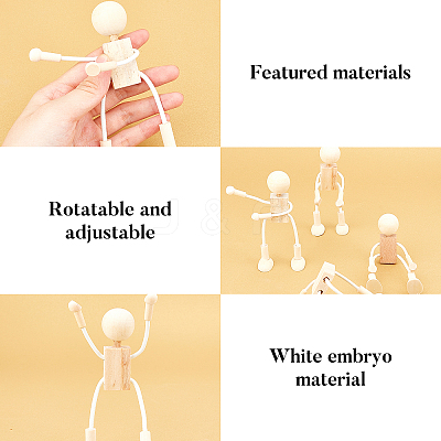 Unfinished Blank Wooden Robot Toys DIY-WH0097-05-1