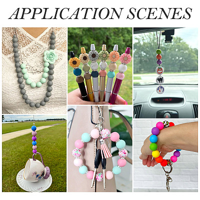 50Pcs Food Grade Eco-Friendly Silicone Beads SIL-TA0002-89C-1