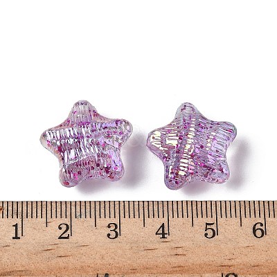 UV Plating Transparent Acrylic Beads OACR-G051-01B-1