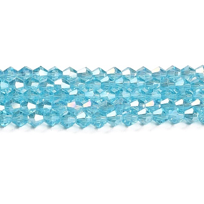 Transparent Electroplate Glass Beads Strands EGLA-A039-T2mm-B20-1
