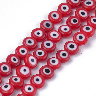 Handmade Evil Eye Lampwork Beads Strands LAMP-S191-01A-02-1