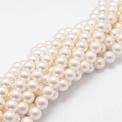 Shell Pearl Bead Strands BSHE-L026-03-6mm-1