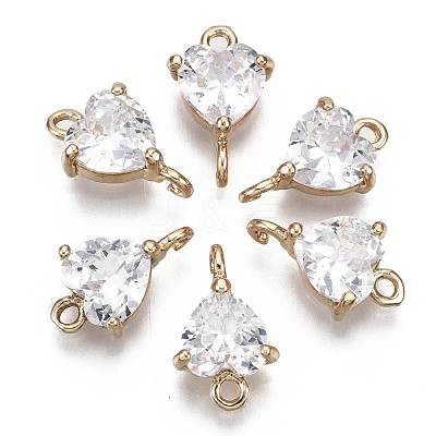 Brass Micro Pave Cubic Zirconia Links Connectors X-KK-R111-046-1