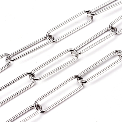 Tarnish Resistant 304 Stainless Steel Paperclip Chains CHS-L022-02C-1