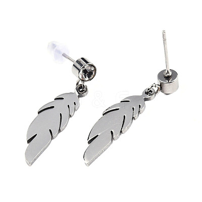 201 Stainless Steel Dangle Stud Earrings EJEW-T008-JN749-1