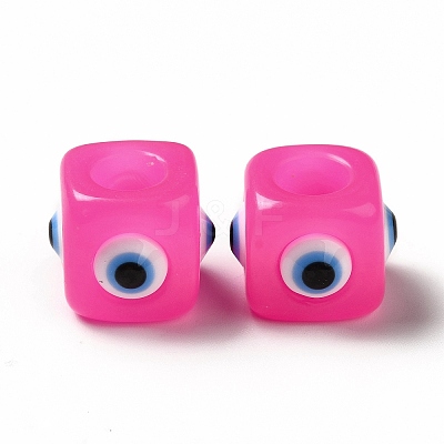 Resin Evil Eye European Beads RESI-A021-05-1