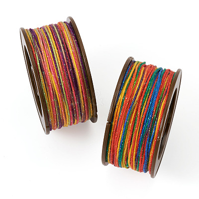 2 Rolls 2 Colors Segment Dyed Round Polyester Twisted Cords OCOR-TA0003-59E-1