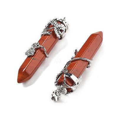 Natural Red Jasper Big Pointed Pendants G-A172-16G-1