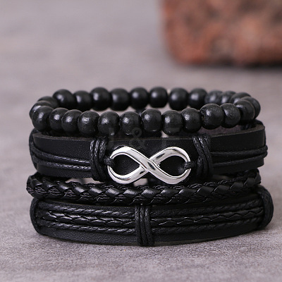 Fashionable and luxurious men's Alloy Beaded Multi-strand Bracelets with zircon beads QS1989-3-1
