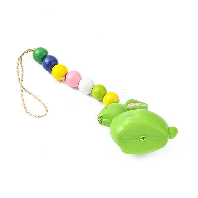 Easter Theme Plastic Rabbit Pendant Decorations HJEW-TAC0013-16B-1