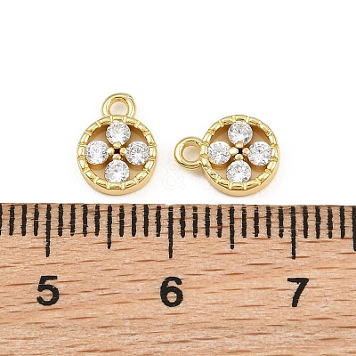 Brass Micro Pave Clear Cubic Zirconia Charms CU-CBAD306-04G-1