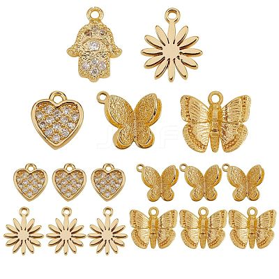 20Pcs 5 Styles Brass Charms KK-SZ0001-45-1