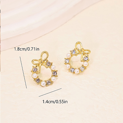 Brass Micro Pave Cubic Zirconia Stud Earrings for Women HC2180-1