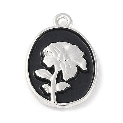 Rack Plating Spray Painted Alloy Pendants PALLOY-F018-14P-01-1