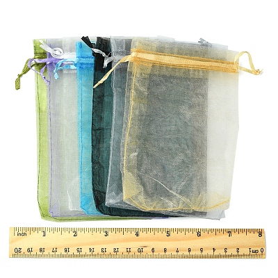50Pcs Organza Bags Jewellery Storage Pouches Wedding Favour Party Mesh Drawstring Gift OP-FS0001-05F-1