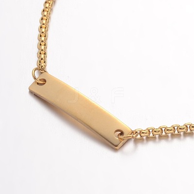 304 Stainless Steel ID Bracelets X-BJEW-K136-01G-1