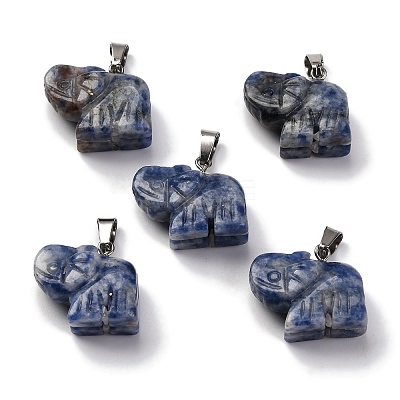 Natural Blue Spot Jasper Pendants G-B127-05P-11-1