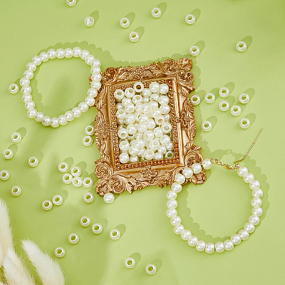 500Pcs Imitation Pearl Acrylic European Beads OPDL-DC0001-02-1