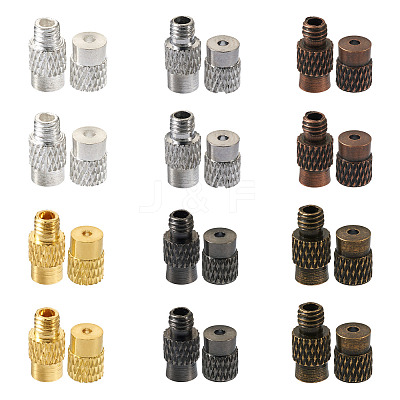120Sets 6 Styles Column Brass Screw Clasps KK-KS0001-22-1