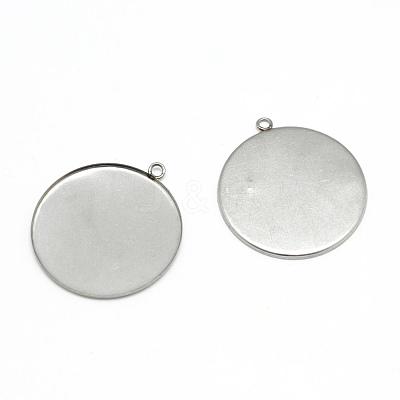 Tarnish Resistant 304 Stainless Steel Pendant Cabochon Settings X-STAS-T008-128-1