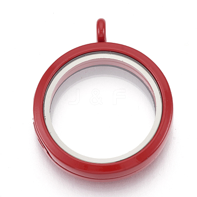 Alloy Magnetic Locket Pendants PALLOY-T052-28-1