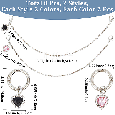 8Pcs 4 Styles Alloy Chain Boot Strap Chains AJEW-CP0006-48-1