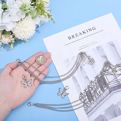 2Pcs Butterfly Alloy Shoe Charms AJEW-ME0003-05-1