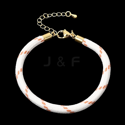 Braided Round Polyester Cord Bracelet Makings FB-CBAEDA0-01G-26-1