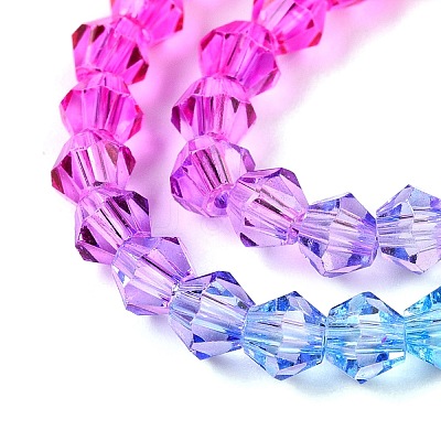 Gradient Color Baking Paint Glass Bead Strands DGLA-A039-T4mm-A08-1