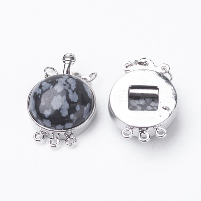 Natural/Synthetic Mixed Stone Box Clasps G-E427-P-1