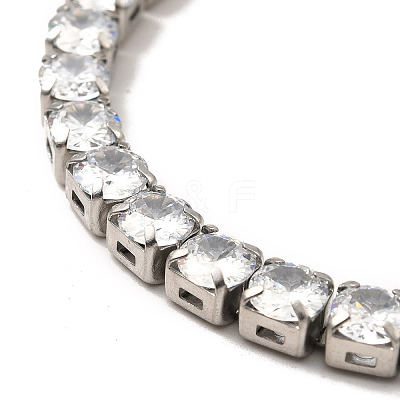 Clear Cubic Zirconia Tennis Bracelet BJEW-E009-25B-P-1