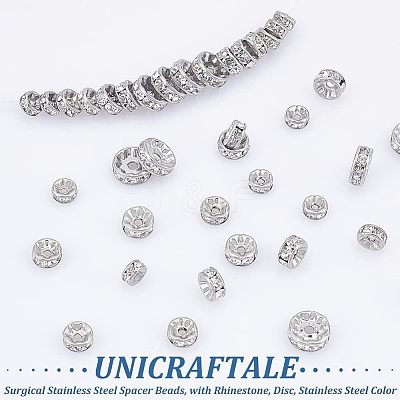 40Pcs 4 Style 316 Surgical Stainless Steel Spacer Beads RB-UN0001-07-1