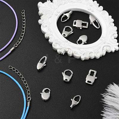 10Pcs 5 Styles 304 Stainless Steel Lobster Claw Clasps STAS-CJ0003-24-1
