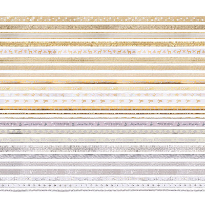 5 Sets 5 Styles Polyester Printed Satin Ribbon & Grosgrain Ribbons Sets OCOR-TA0001-40-1