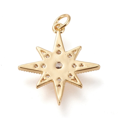 Brass Micro Pave Clear Cubic Zirconia Pendants ZIRC-L098-014G-1