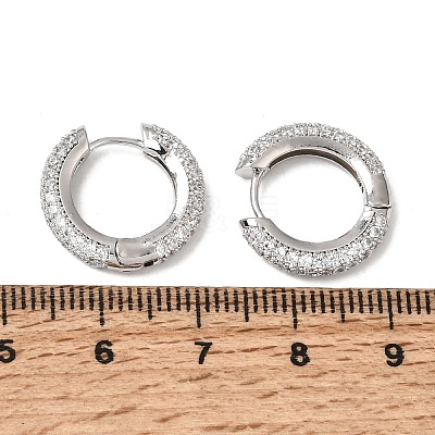 Brass Micro Pave Cubic Zirconia Hoop Earrings KK-CBA8324-24P-04-1