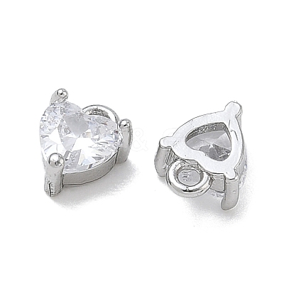 Brass Micro Pave Clear Cubic Zirconia Charms CU-CBA91C0-03P-1