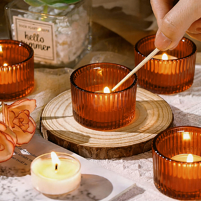 2Pcs Glass Candle Cups AJEW-SP0006-39C-1