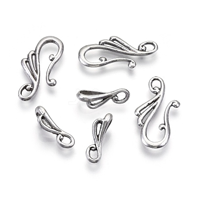 Tibetan Style Alloy Hook and Eye Clasps PALLOY-R134-04-RS-1