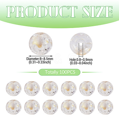 100Pcs Crackle Transparent Glass Beads GLAA-TADJ0001-12J-1