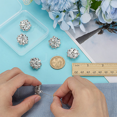 6Pcs Glass Rhinestone Shank Buttons BUTT-FG0001-52P-1