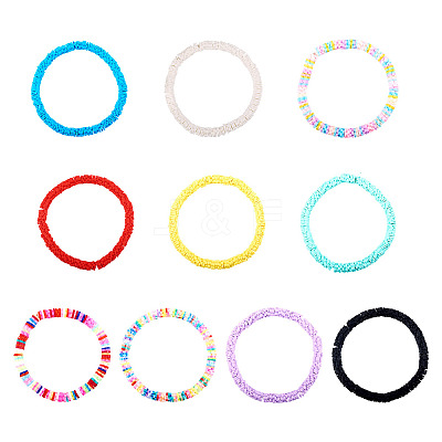 Polymer Clay Beads Bracelets BJEW-TAC0032-1