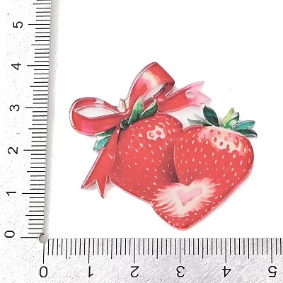 Valentine's Day Opaque Printed Acrylic Pendants OACR-A045-06C-1