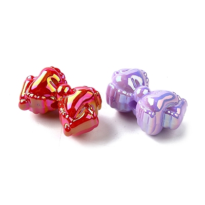 UV Plating Opaque Acrylic Beads MACR-F083-07-1