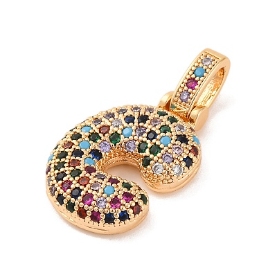Brass Micro Pave Cubic Zirconia Pendants KK-C076-29C-G02-1