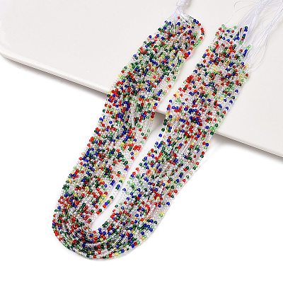 Transparent Gradient Color Glass Beads Strands GLAA-E044-01A-1