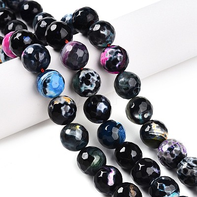 Dyed Natural Agate Beads Strands G-T141-01A-01-1